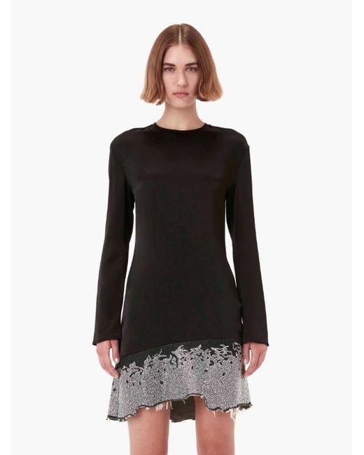 J.W. Anderson Black Jw Anderson Distressed Glitter Hem Dress