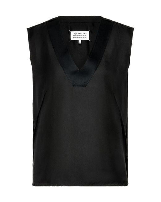 Maison Margiela Black Bonded Creases Sleeveless Top
