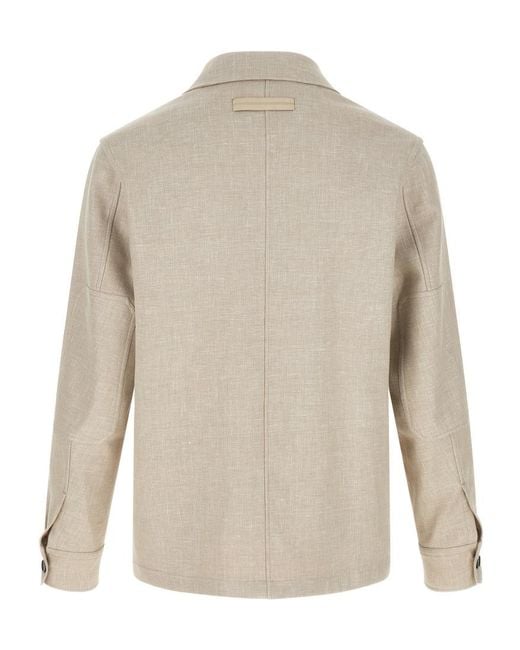 Zegna Natural Long-Sleeved Casual Jacket for men