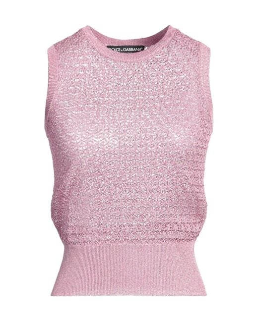 Dolce & Gabbana Pink Solid-Colored Knit Tank Top