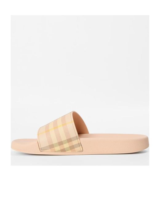 Burberry Natural Retro Plaid Slippers