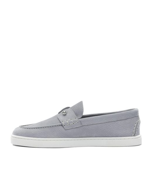 Christian Louboutin White Slip-On Loafers
