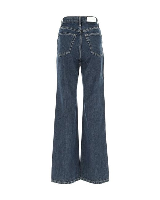 Re/done Blue High-Rise Wide-Leg Jeans