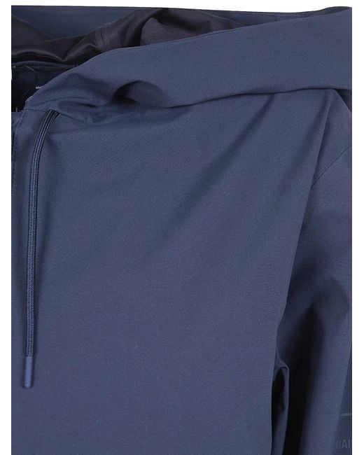 Rains Blue Hooded Zip-Up Jacket