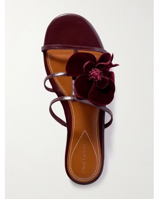 Zimmermann Brown Flower-Decorated Slippers