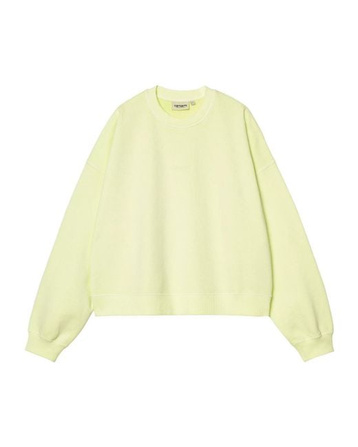 Carhartt Yellow Logo-Embroidered Sweatshirt