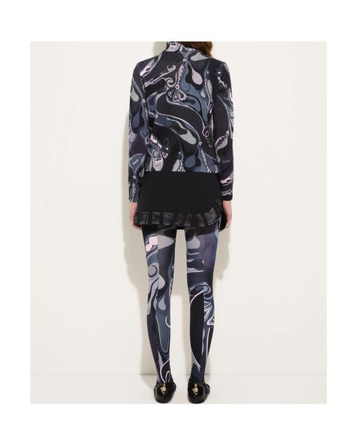 Emilio Pucci Black Pucci Printed Turtleneck Knitwear