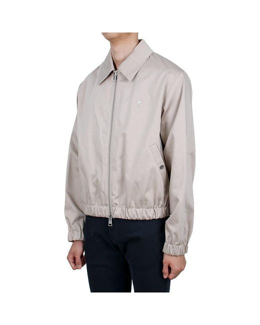 AMI Gray Heart-Shaped Logo Jacket for men