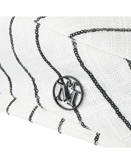 Maison Michel White New Billy Logo Plaque Beret for men