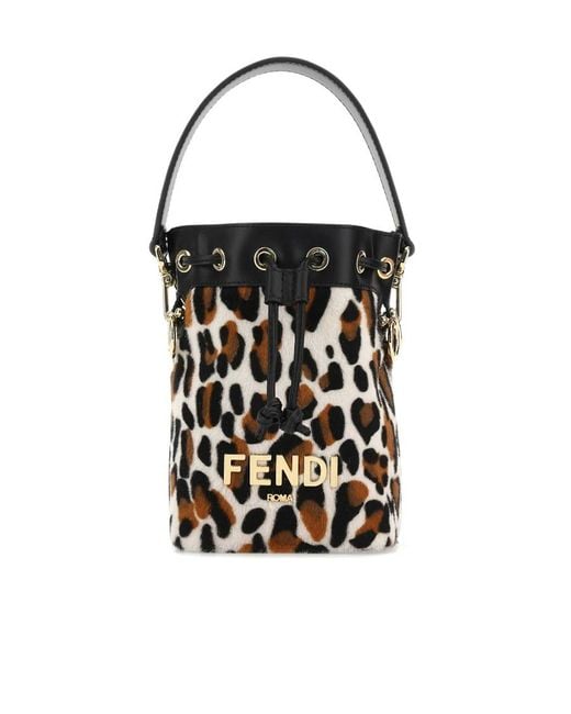 Fendi Black Mon Tresor Animal Printed Mini Bag
