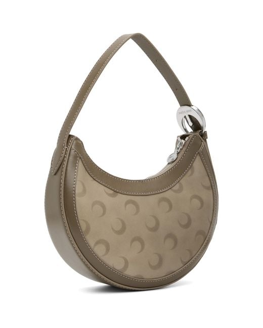 MARINE SERRE Gray Faded Leather Moon Eclips Mini Bag