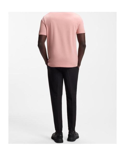 Boss Pink Logo Short-Sleeved T-Shirt for men