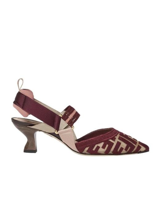 Fendi Brown Colibrì Slingback Pointed-Toe Pumps