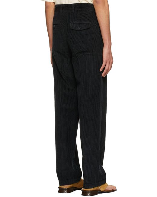 Our Legacy Black Corduroy Cotton Chino Trousers for men