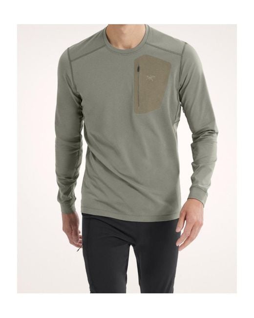 Arc'teryx Gray Rho Lt Crew Neck for men