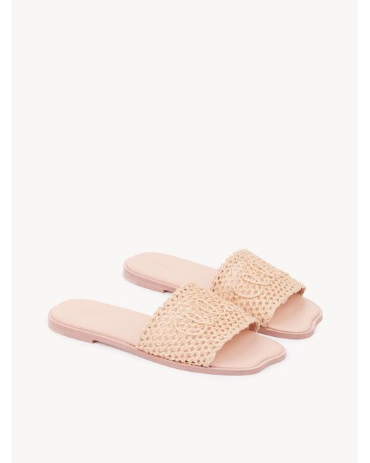 Chloé Natural Chloé Flower Crocheted Slides
