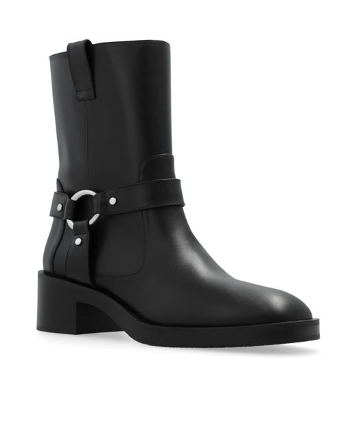 Stuart Weitzman Black Round Toe Ankle Boots