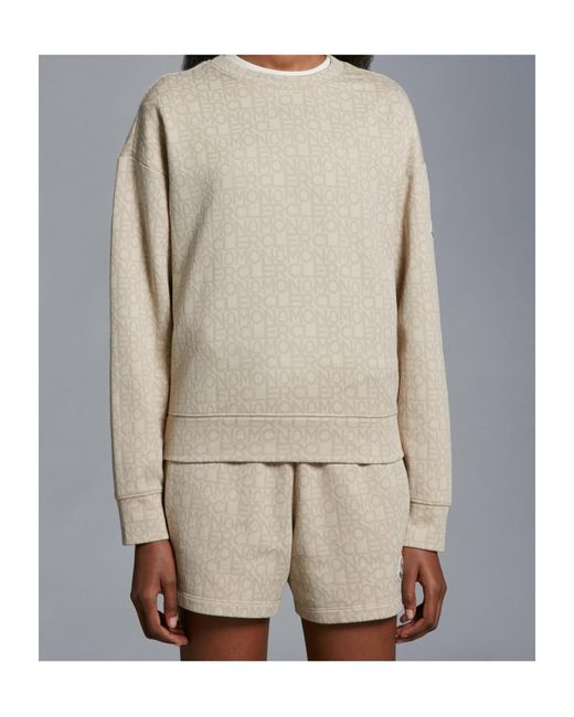 Moncler Natural Monogram Jacquard Oversized Sweatshirt