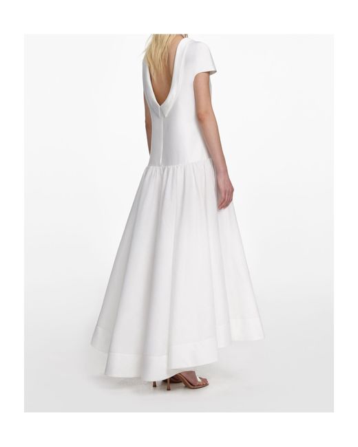 Self-Portrait White Scoop-Neck Back Midi Dress