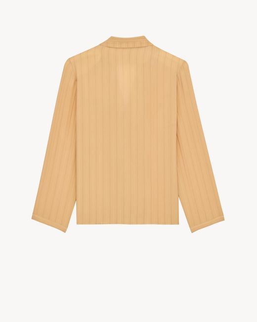 Saint Laurent Natural Striped Button-Up Pajama Top