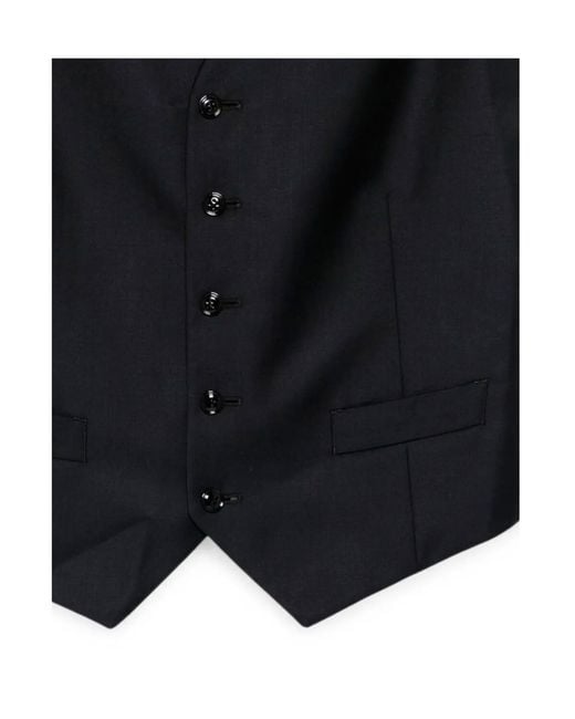 Giorgio Armani Black V-Neck Waistcoat for men