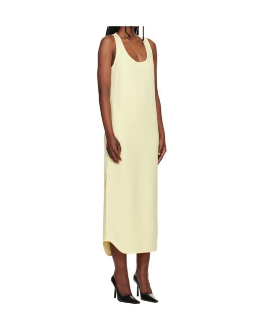 Wardrobe NYC Yellow Scoop-Neck Midi Dress