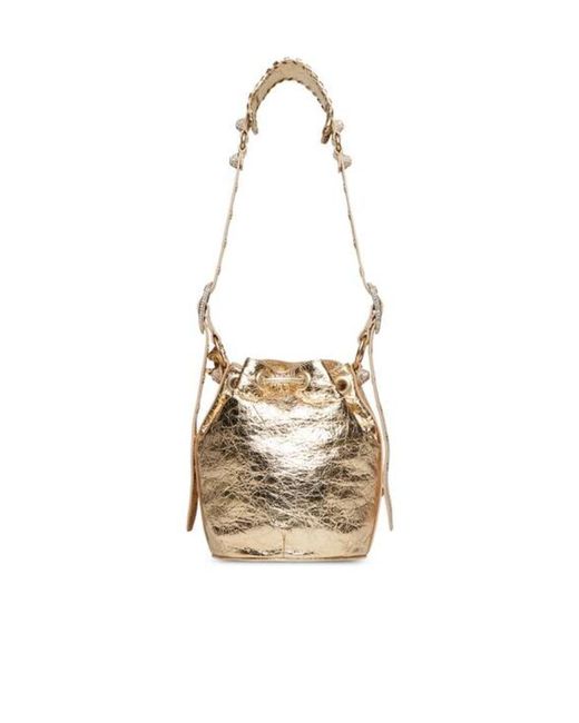 Balenciaga Metallic Borsetta A Secchiello Le Cagole Xs Bag Metallizzata Con Strass Da Donna
