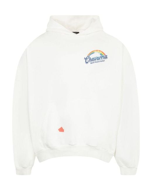 Willy Chavarria White Hooligan Oversized Hoodie for men