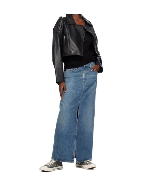 Agolde Blue Leif Denim Maxi Skirt