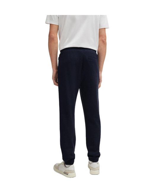 Boss Blue Drawstring Jogger Trousers for men
