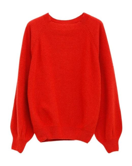 Baserange Red Soar Purl Raglan-Sleeve Jumper
