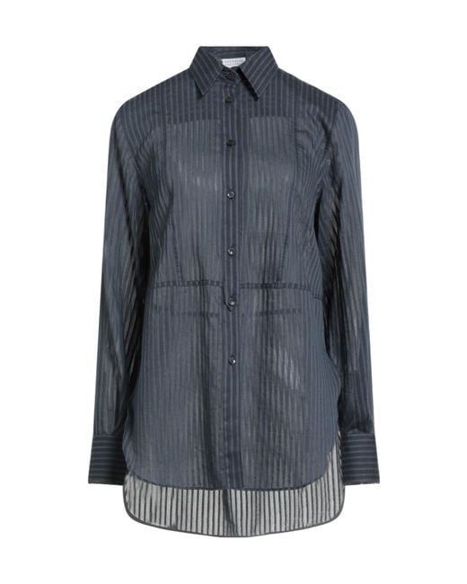 Brunello Cucinelli Blue Striped Long-Sleeve Shirt