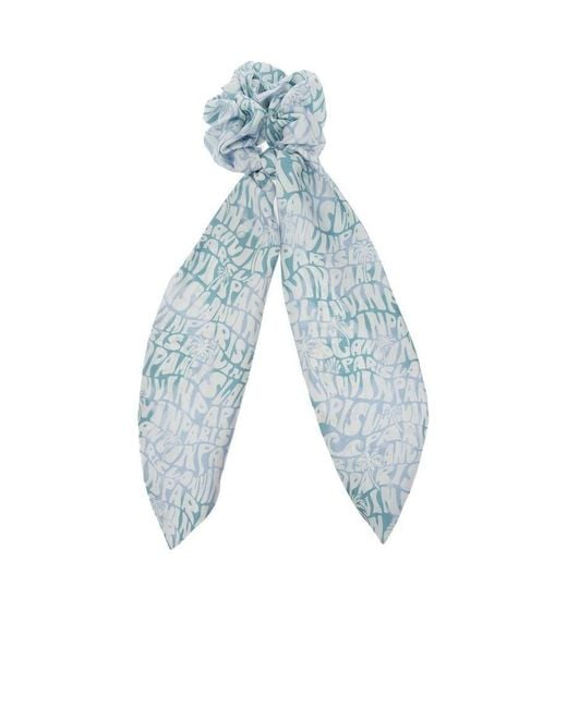 Lanvin Blue Logo-Pattern Scrunchie