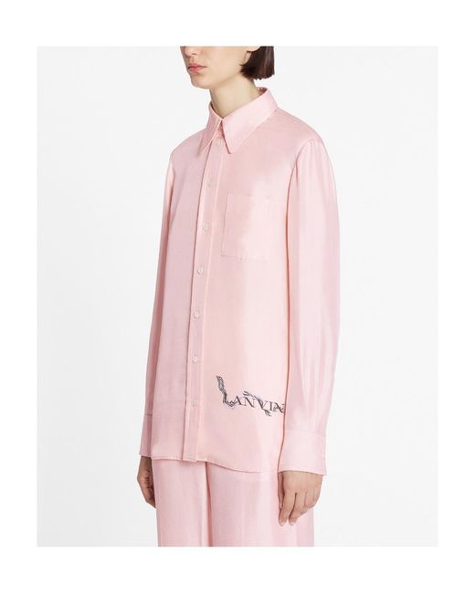 Lanvin Pink Classic Fluid Shirt