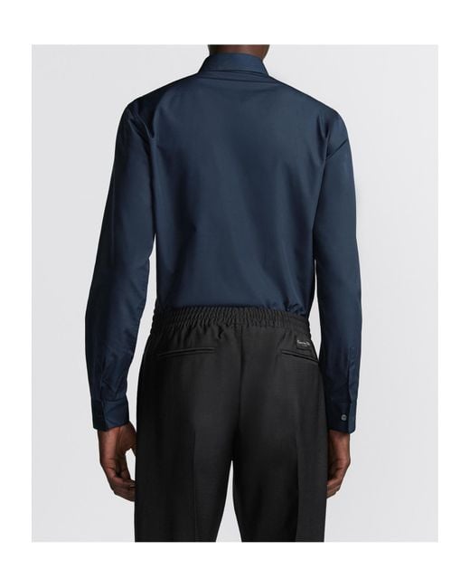 Dior Blue Christian Couture Embroidery Shirt for men