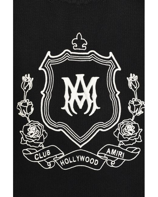 Amiri Black Ma Crest Crew for men