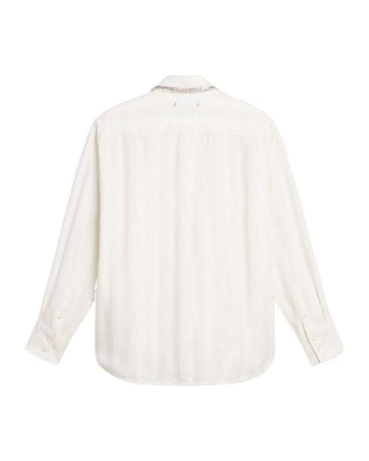 Golden Goose Deluxe Brand White Long Sleeved Embellished Shirt
