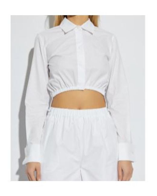 Max Mara White Falster Button Detailed Cropped Shirt