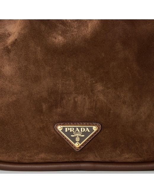Prada Brown Suede Bucket Bag
