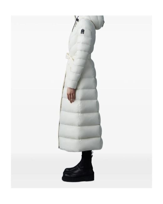 Mackage White Canila-R Hooded Belted Jacket
