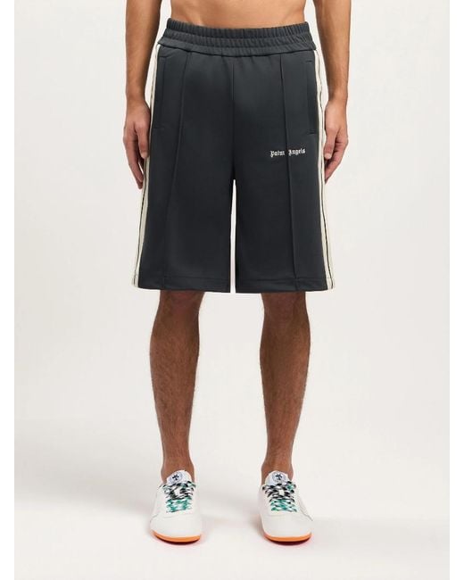 Palm Angels Gray Classic Logo Track Shorts for men