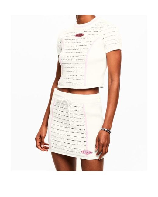 Casablanca White Cropped T-Shirt