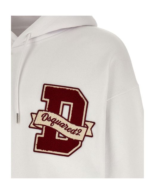 DSquared² White Logo Hoodie for men