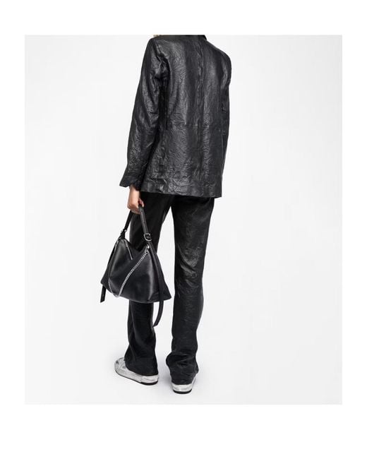Zadig & Voltaire Black Valse Leather Blazer