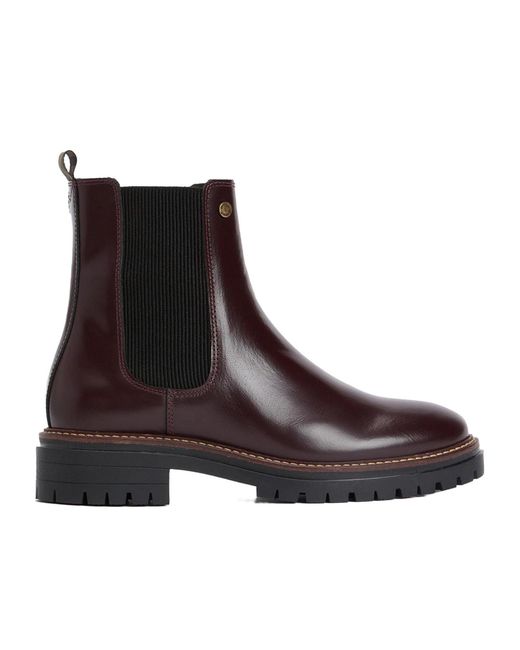 Barbour Brown Solid Color Chelsea Boots