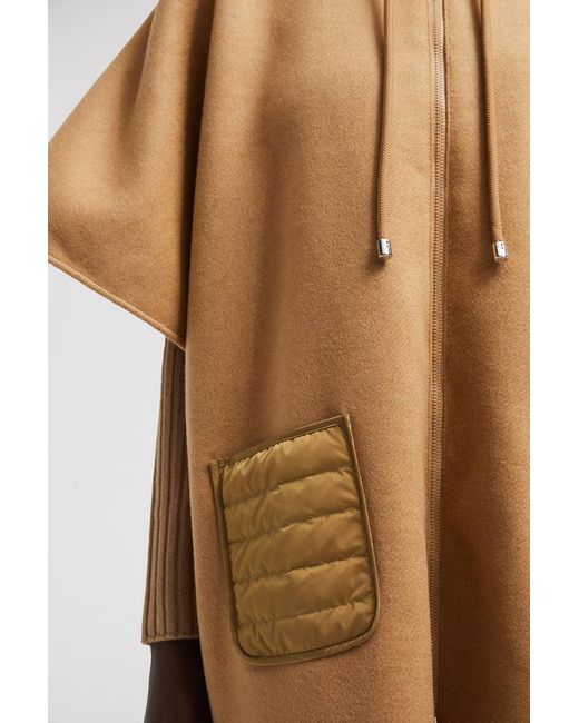 Moncler Brown Drawstring Hooded Cape