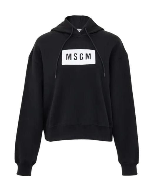 MSGM Black Logo Hooded Sweater