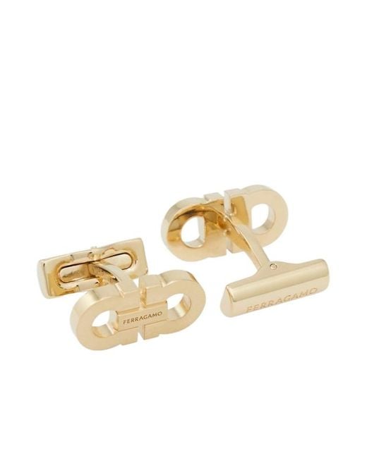 Ferragamo Natural Double Gancini Cufflinks for men