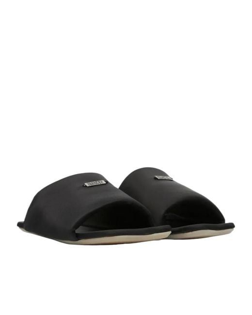 MM6 by Maison Margiela Black Logo-Plaque Sandals for men