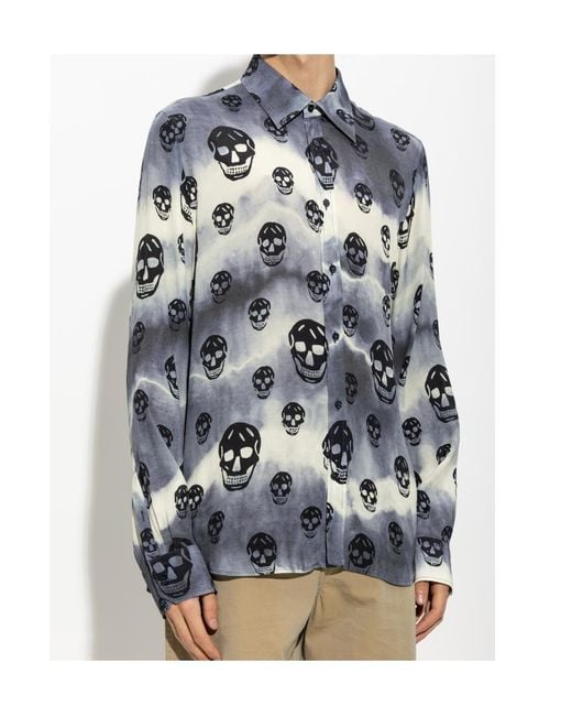McQueen Blue Long-Sleeved Shirt for men